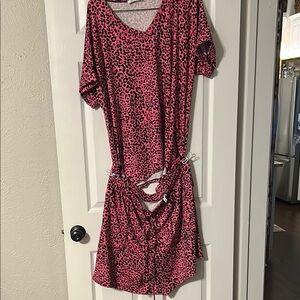 Pink Leopard Print 2 piece pj set